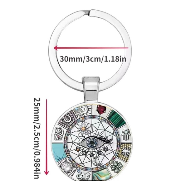 🆕 Amulet Magical Lucky Symbols Keychain Metal Key Chain - Picture 2 of 3